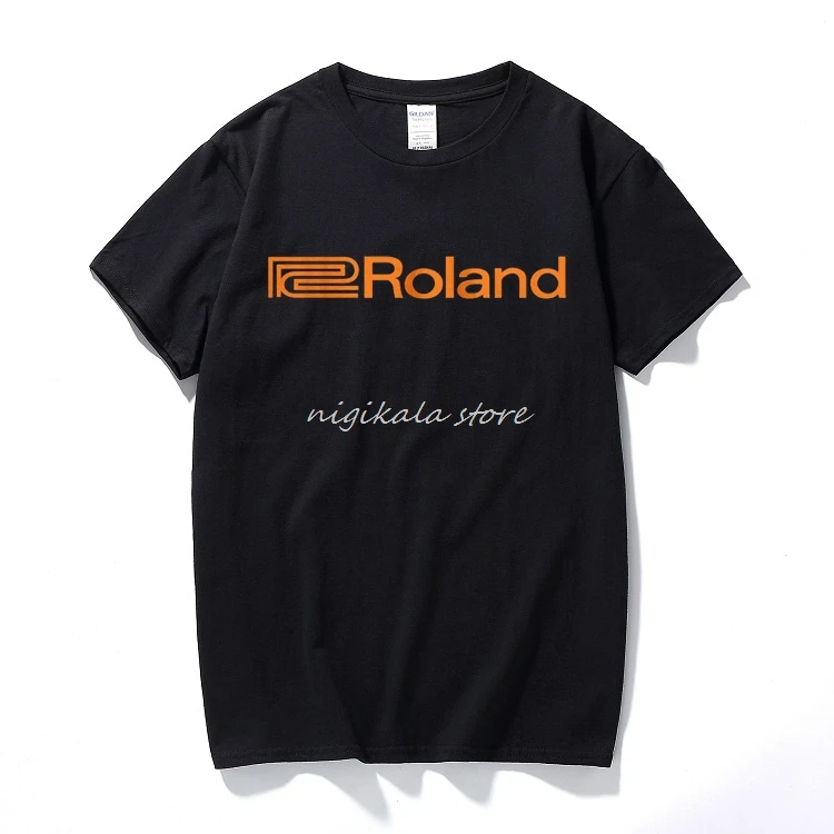 Roland Logo T Shirt Music Systems Audio Audiophile Retro Synthesiser Analogue  short-sleeved O neck t-shirts euro size