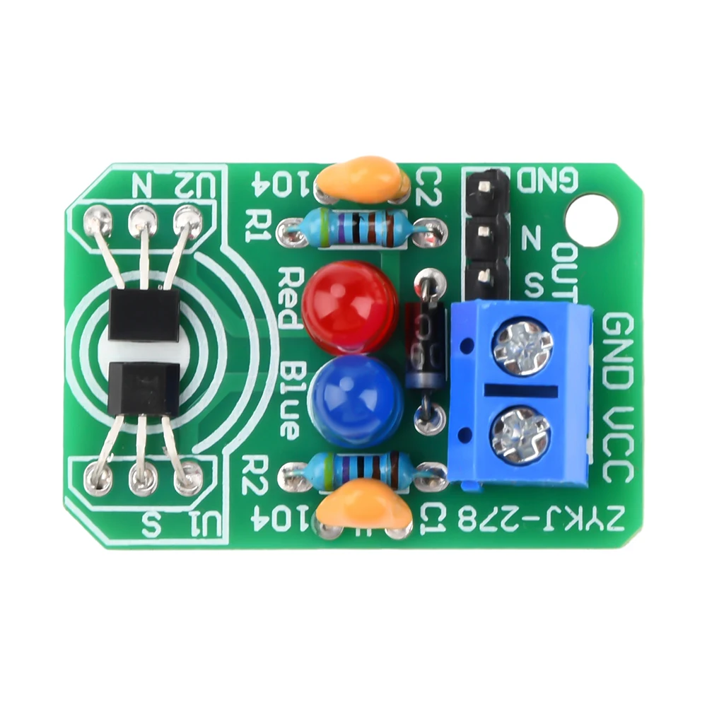 Hall Magnetic Induction Sensor Magnetic Detection Pole Resolver North And South Detection Module DIY Learning Kits DC4.5V-20V 