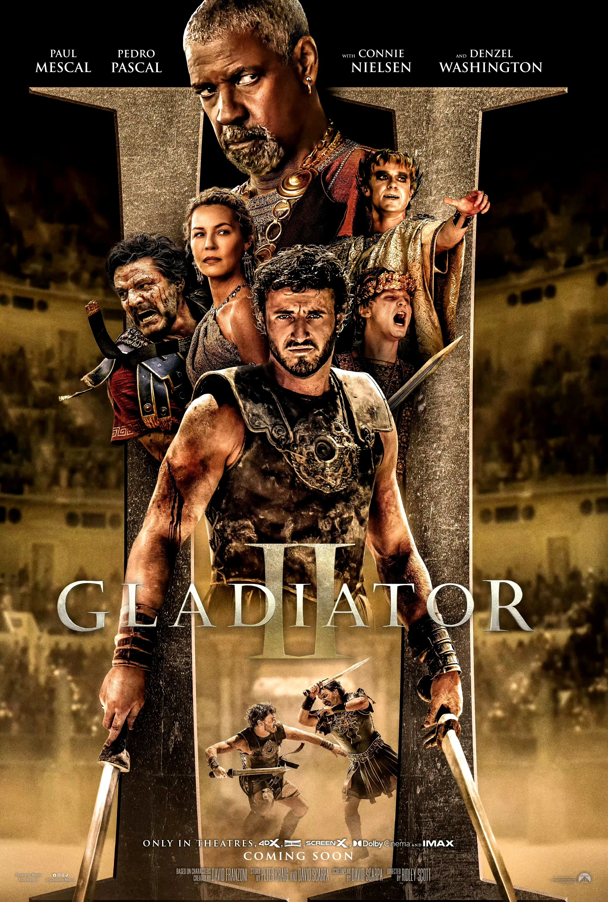 Movies Gladiator II (2024) Poster Art Canvas Painting and Print Pictures Modern Bedroom Coffee Home Decor