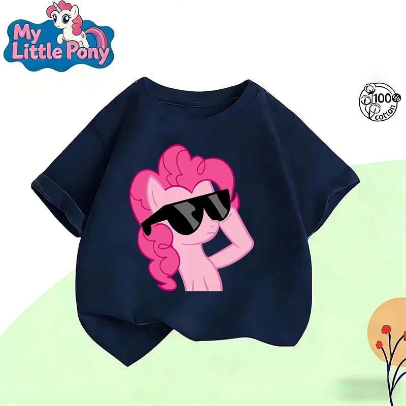 

Футболка My Little Pony 2025-26, летняя, с аниме-принтом, 100% хлопок, бренд Hasbro, для детей и унисекс, повседневная, свободная, дышащая