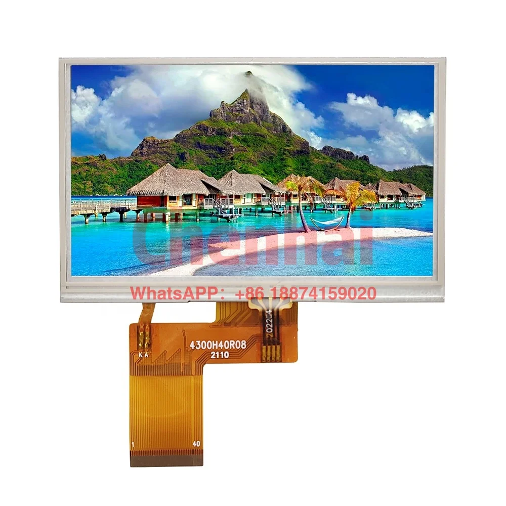 medium size TFT LCD module 4.3inch TFT IPS 480*RGB*272 RGB interfaces Resistance touch sceren optional TFT display LCD module