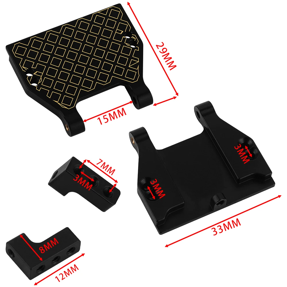 Brass Servo Mount Bracket Low CG Weight Solid Brass for Redcat 1/18 Mini RC Crawler Car Upgrade Replacement Parts