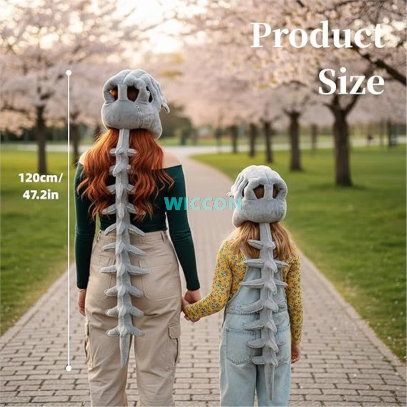 

Realistic Dinosaur Skeleton Costume Funny Headgear Cosply Dress up Clothing Plush Sound Toys Creative Halloween Gifts