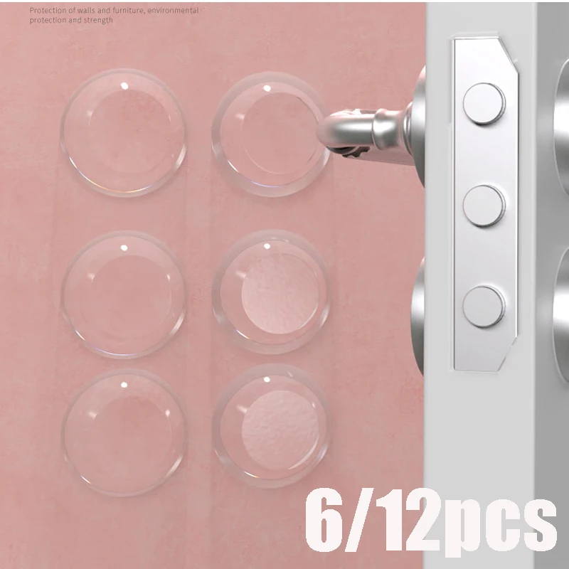 Silicone Door Stopper Stickers Handle Bumpers Adhesive Mute Anti-Shock Clear Waterproof Door knob Stopper Wall Protective Pad