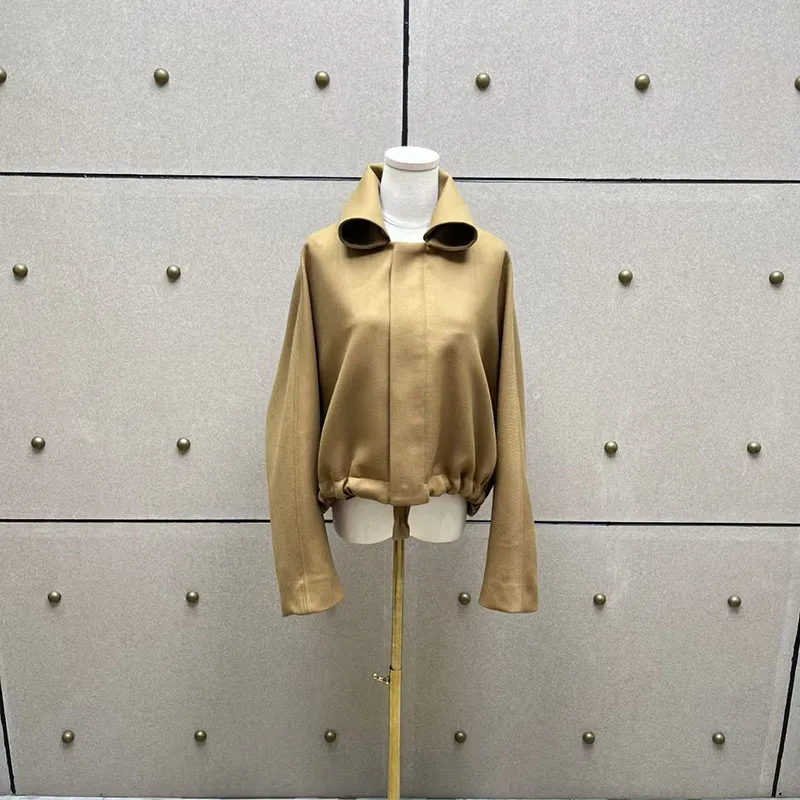 Women's Blended Wool Coat, Drawstring Hem Hooded Jacket Top, Premium Trench Coat, Fall/Winter New Arrival, 2025, Millennial Styl