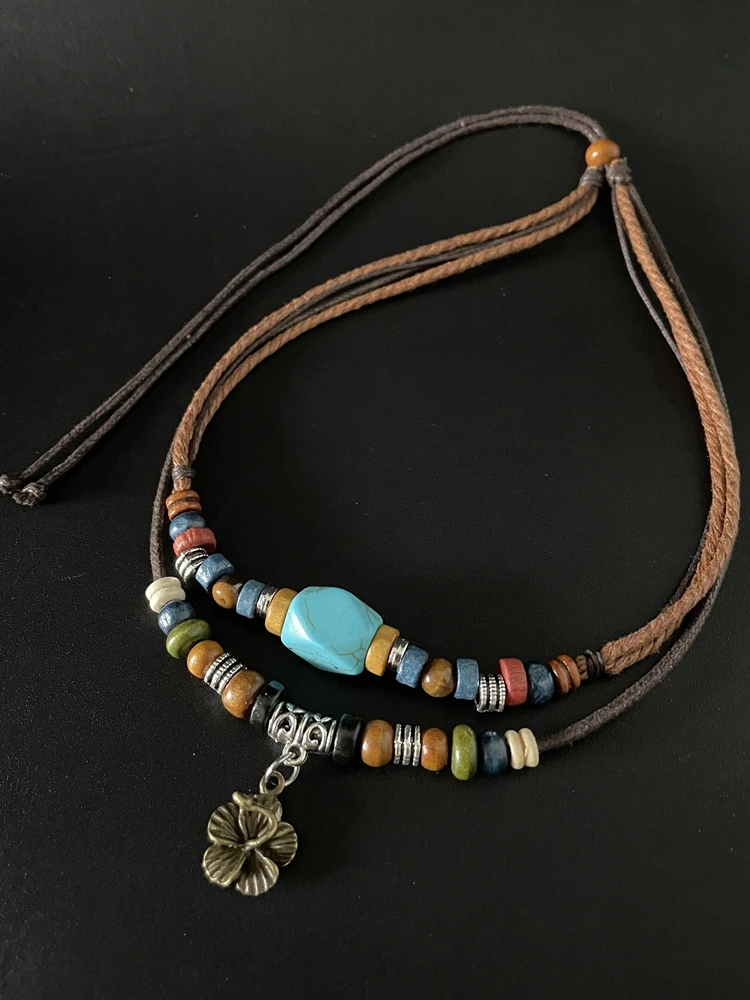 

Necklace 2024 New Women's Summer Collarbone Niche Jewelry That Does Not Fade Ins Accessories Turquoise Ethnic Style