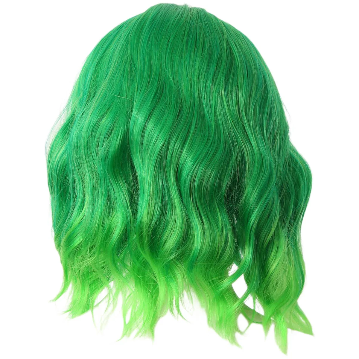 ABGN Green Gradient Fluorescent Middle Parted Curly Wig Women'S Wig Short Curly Hair Wig for Performance Masquerade