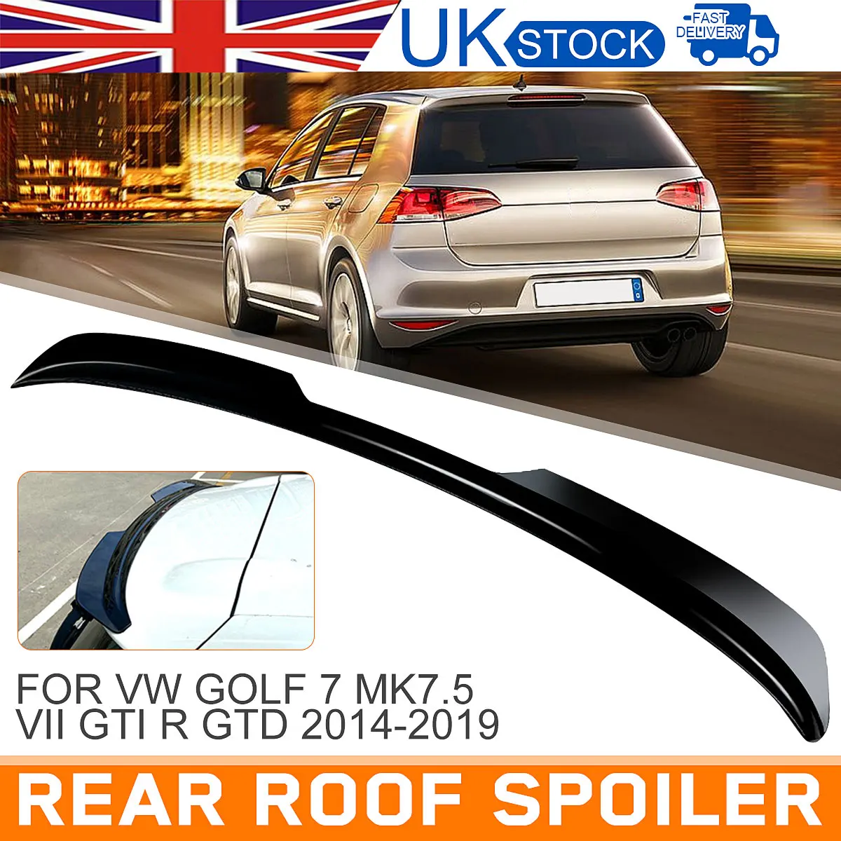 

Rear Spoiler Wing Lip For VW Golf 7 MK7.5 VII GTI R GTD 2014-2019 Rear Trunk Spoiler Lip Wing Extension Not Fit Standard R-Line
