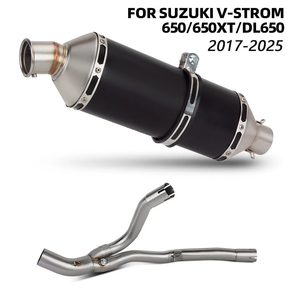 V-strom 650 Exhaust Slip on Line Pipe For Suzuki DL650 Vstrom 650/650XT 2017-2025 Motorcycle Exhausts Kit Raid Rally Muffler