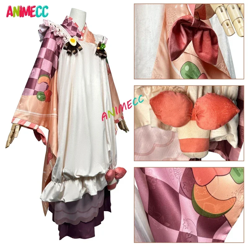 ANIMECC 2024 Snow Miku Cosplay Costume Wig Kawaiil Kimono Outfit Halloween Party Christmas Outfits for Women Girls Full Set