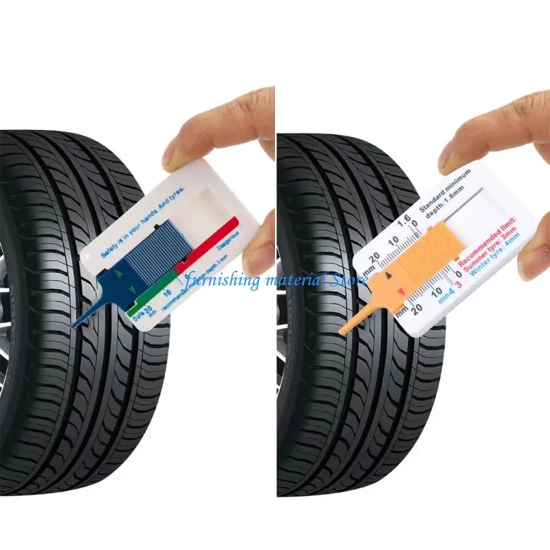 

Y5GD Easy carry Keychains Tire Depth Gauges 0 to 20mm Plastic Measuring Tool for Vehilces
