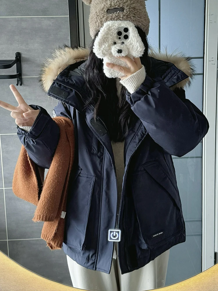 

Новинка 2024, женская зимняя хлопковая куртка-пуховик, однотонные стеганые куртки, длинный капюшон, стильные карманы, свободное теплое пальто