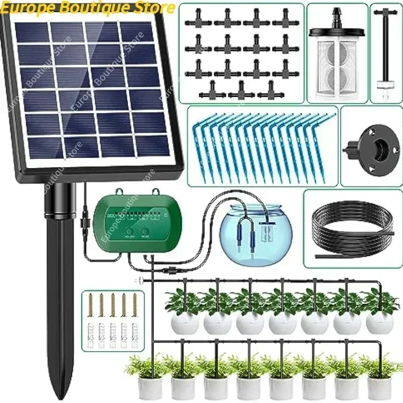 Kit d'irrigation goutte à goutte pour plantes en pot, système solaire pour système d'arrosage automatique pris en charge au jardin, dernier modèle 2025