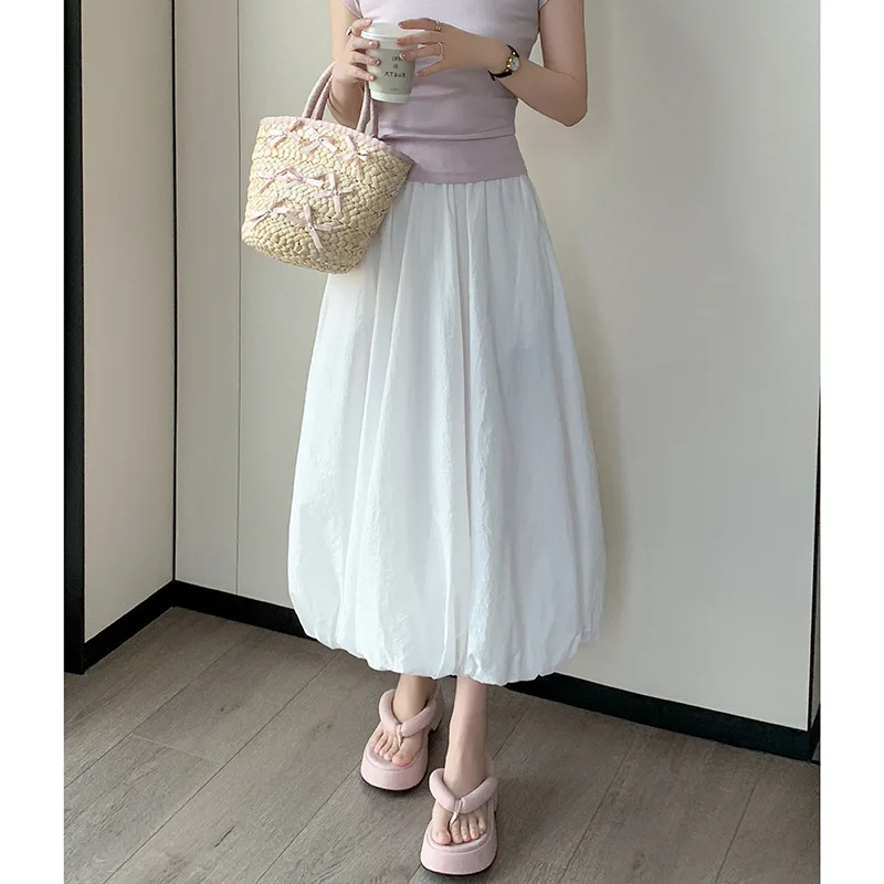 

Свободная юбка-пачка в американском ленивом спортивном стиле, женская уличная серая юбка-пачка с эластичной резинкой на талии, юбка-миди