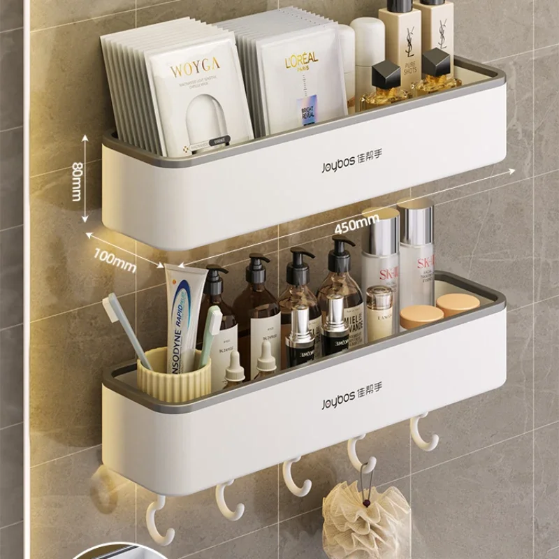 

Nordic Simple Toilet Storage Rack, Bathroom Non-Perforated Wall Mounted Vanity Organizer, Cosmetics Wall Holder