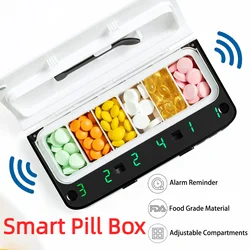 Smart Pill Dispenser Medicine Box, Organizer for 7 Days, Intelligent Alarm with Timer, Travel, Outdoor, Home Pill Box