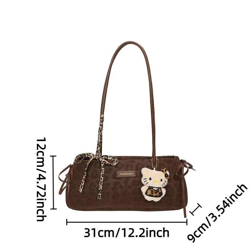 العصرية والمتطورة الرجعية ليوبارد طباعة حقيبة يد للنساء 2025 وصول جديد تنوعا حقيبة كتف سعة كبيرة حقيبة فرنسية