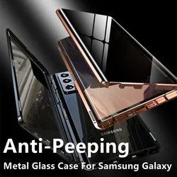 Anti Peeping Privacy Magnetic Case For Samsung Galaxy S24 S23 S22 S21 Plus S25 S24 Ultra Note20 Ultra Case 360 Metal Frame Cover