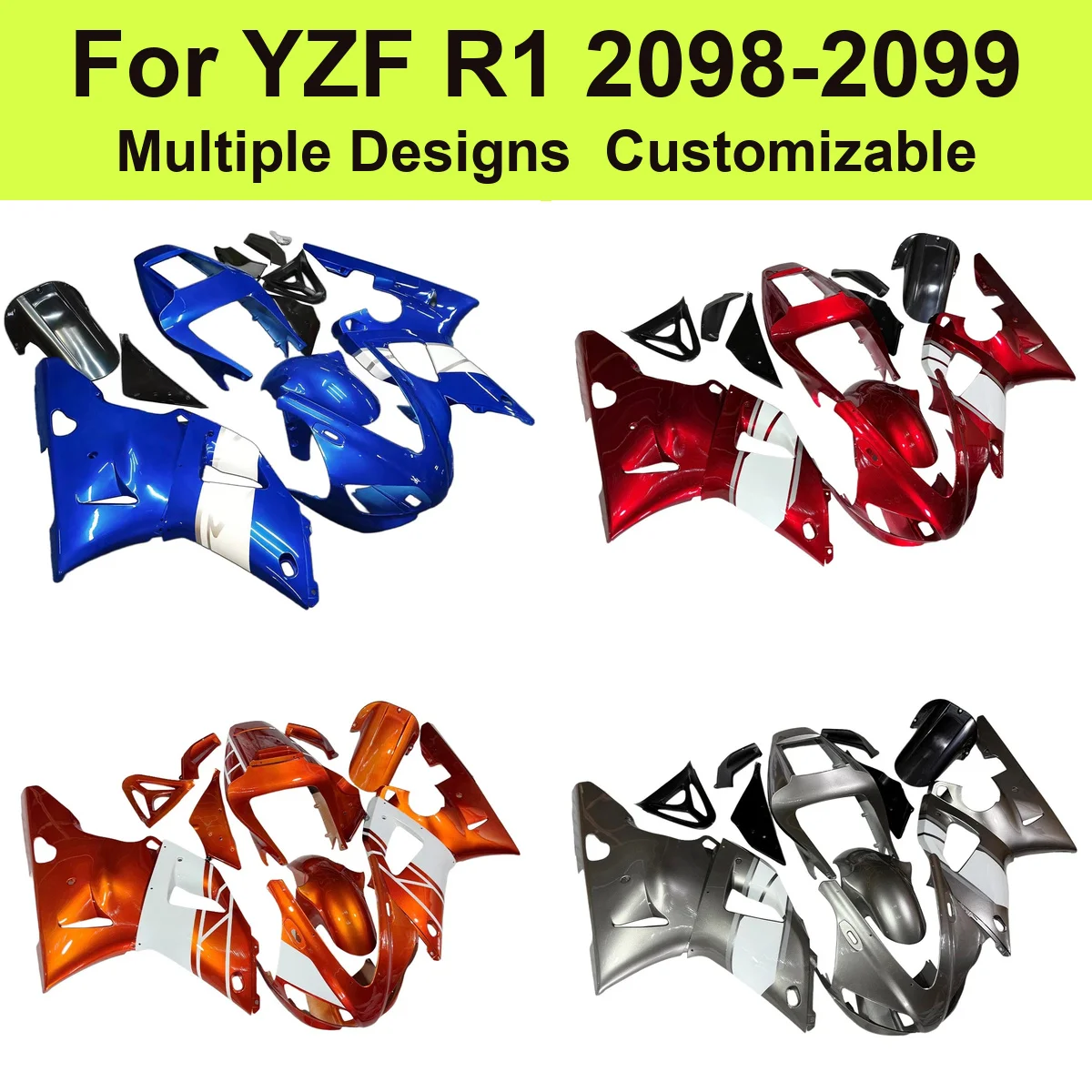 Fit for Yamaha YZF R1 1998 1999 RN01 Fairing Kit Injection Molding ABS Plastic Full Bodywork Panels Covers Sets New