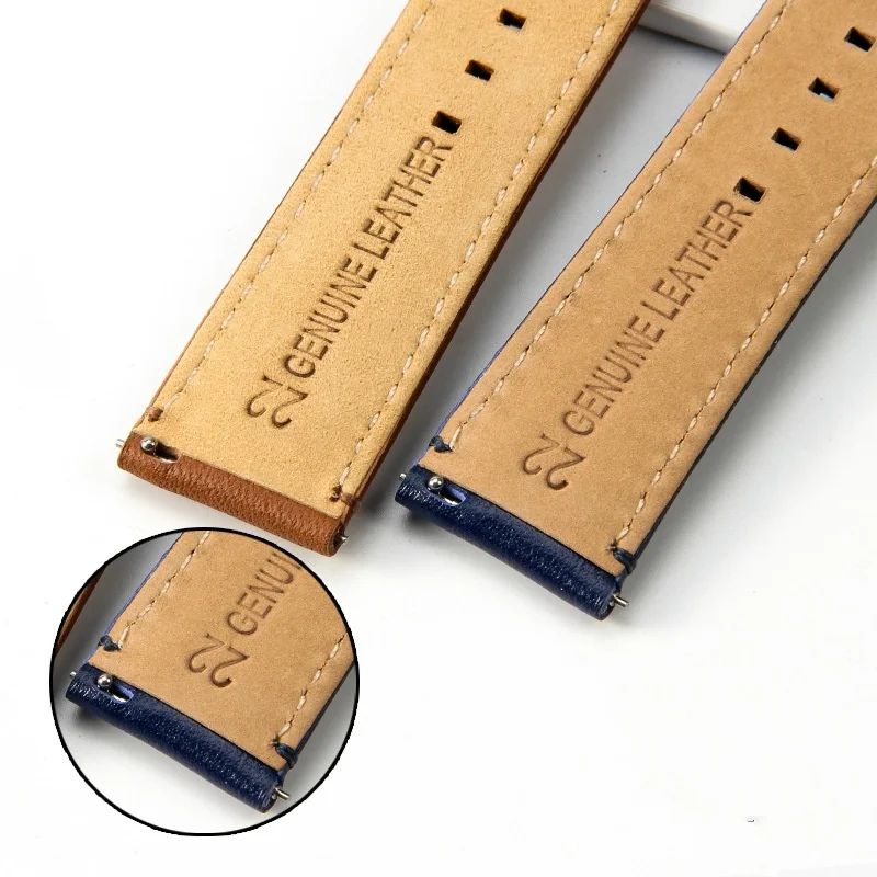 Sostituzione cinturino orologio in pelle di vitello morbida e traspirante a sgancio rapido da 22 mm 24 mm per accessori universali per cinturini impermeabili