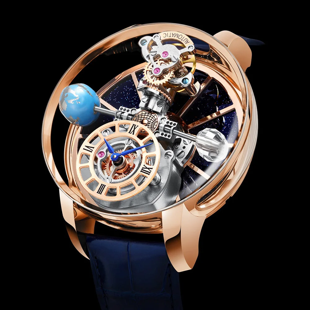 PINDU New Astronomia Celestial SeriesTourbillon Watch Men The Transparent Design Looks Like Dragon Roaming Jacob Co Man Watches