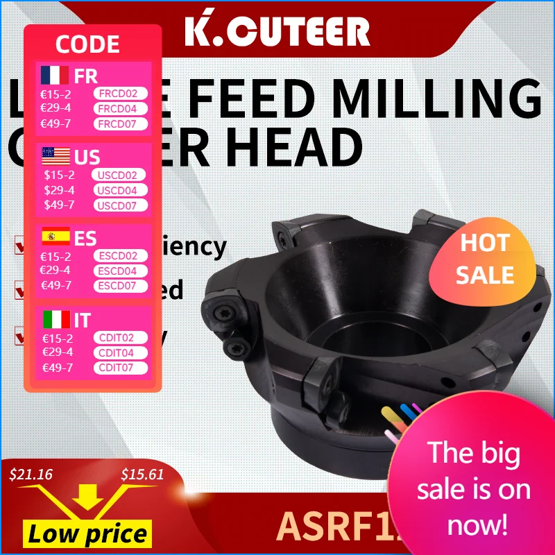 

CNC ASRF12/15 Machining Center Fast Feed And Hard Milling Cutter Disc To Open Coarse Grain SDMT 12/15 PH KT1505/-GM YZ735