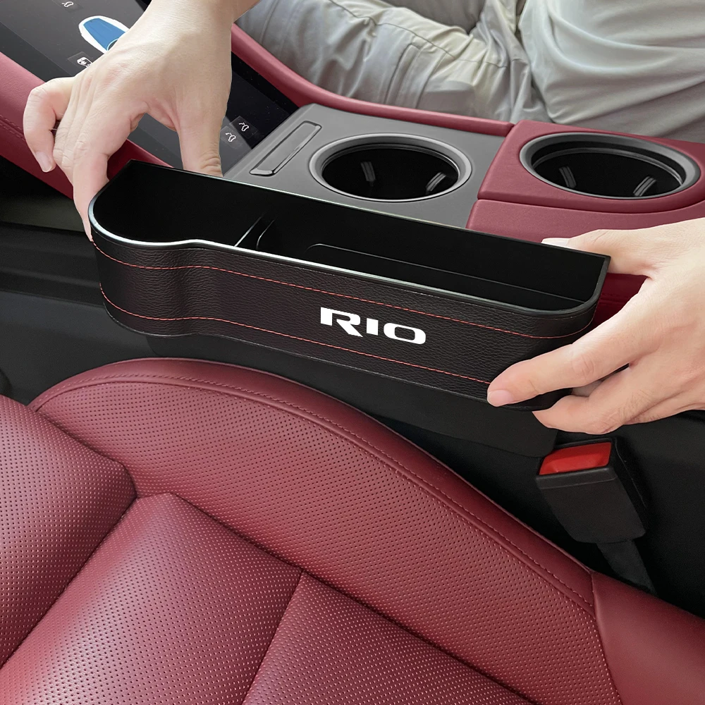 PU Leather Car Seat Gap Storage Box Phone Card Coin Storage Case For Kia Rio 3 4 K2 K3 X-Line Auto Interior Storage Accessories