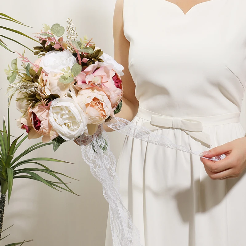 Bouquet de Fleurs Naturelles pour la Mariée, avec Charnière, pour Cérémonie de Mariage, ixPréChristophe des Patients, Cadeau de Confession de la ixde Léon