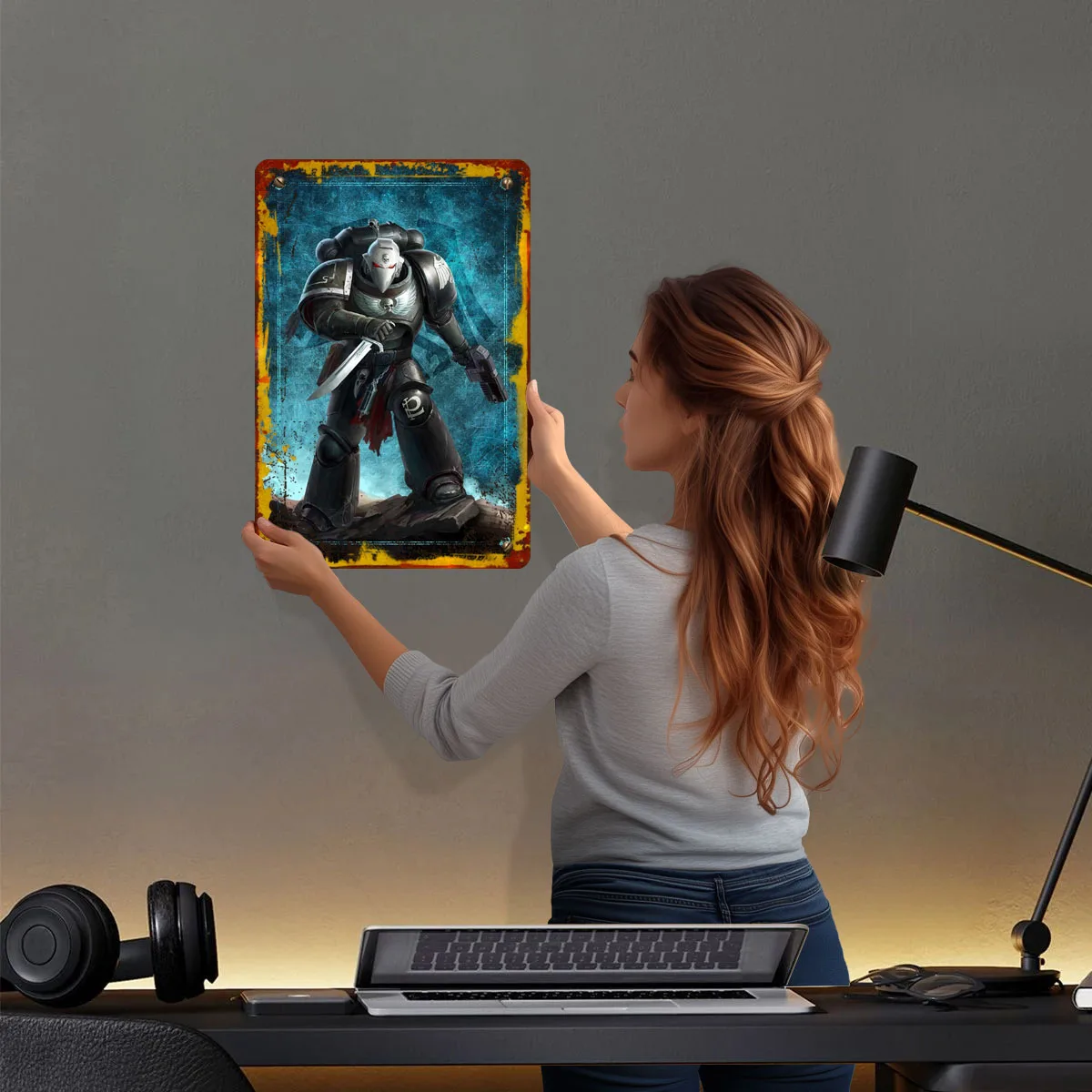 الغراب الحرس اعتراضية تسجيل العسكرية ملصق جدار ديكور مخصص معدن القصدير علامات لجدار الفن الديكور عناصر ديكور المنزل خمر #2