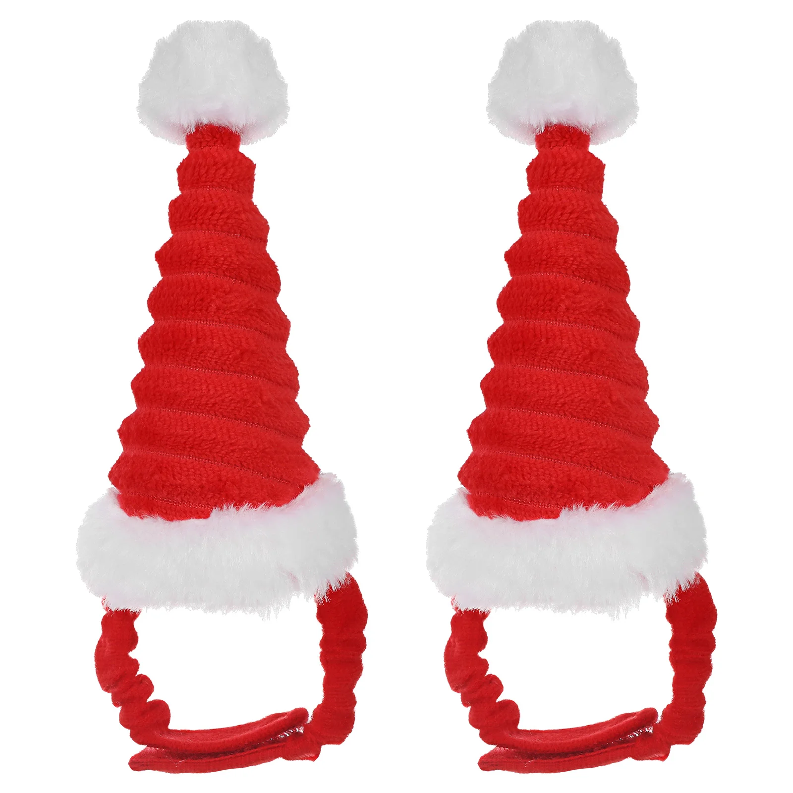 

2 Pcs Hamster Hat Pet Outfits Dog Christmas Cap Decoration Party Accessory Tails Costume Rabbit