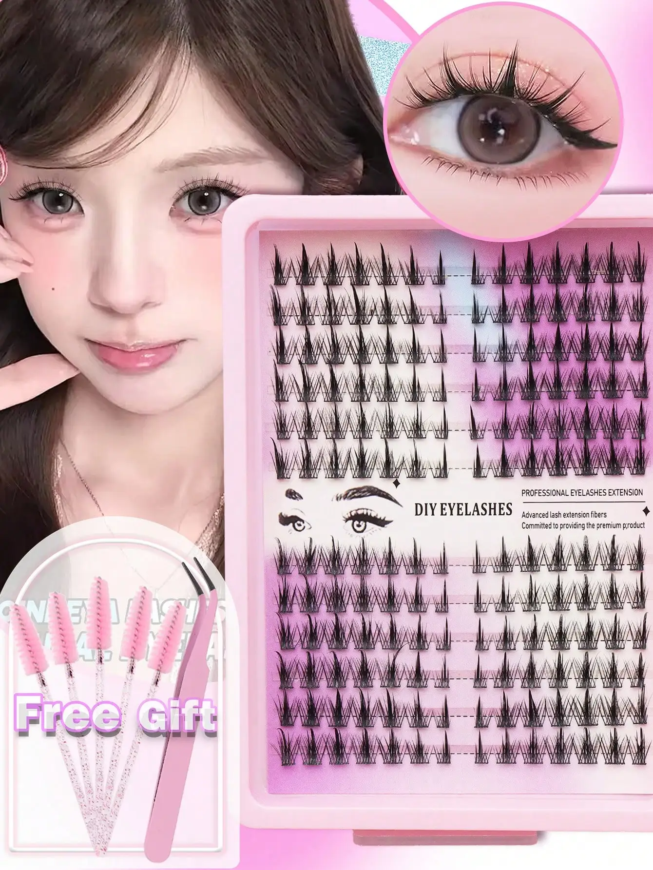 10-12mm single cluster natural false eyelashes suitable for parties, nightclubs, daily office meetings, natural styles, fluffy, soft, messy, exaggerated 3D mink fur false eyelashes, comfortable to wear, cosplay comic false eyelashes