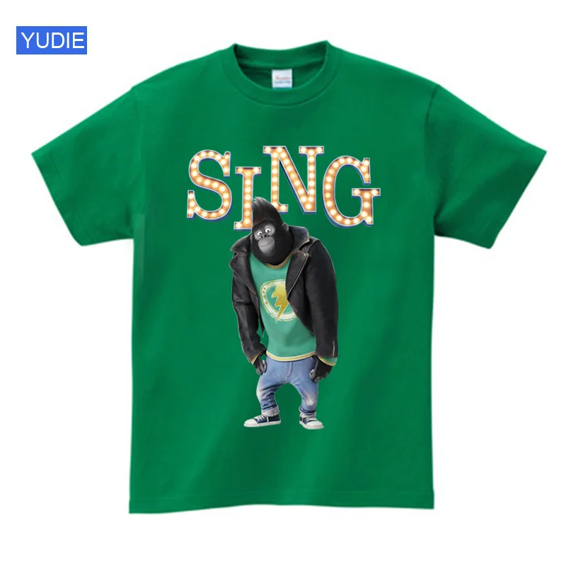 Sing Movies T Shirts Sing Kids Party Shirt Johnny Gorilla Shirt Kids Summer T Shirt Boys Girls Children Teen Boys Shirt Children