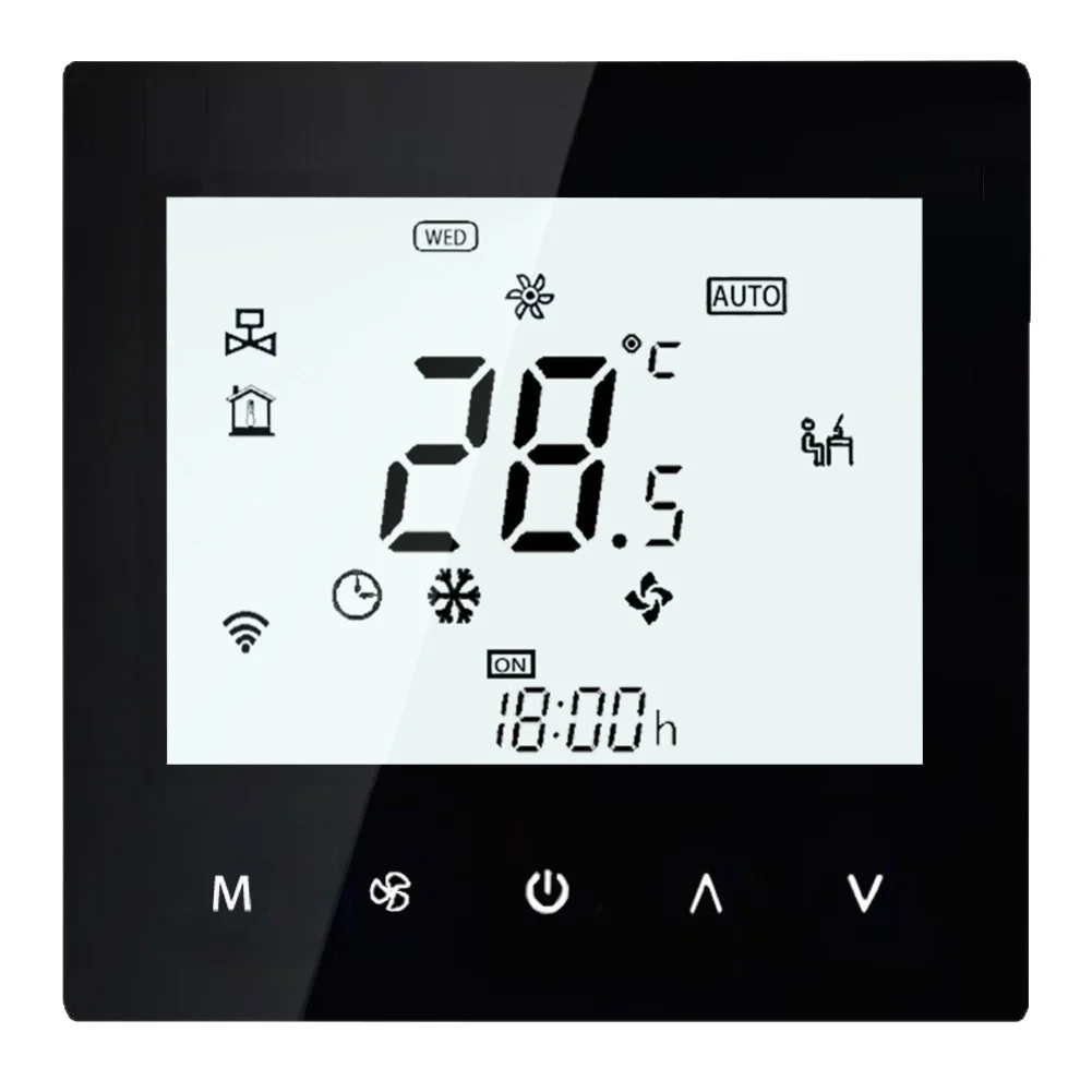 Energy Saving Thermostat Flexible Heating Programmable Thermostat AC 100-240V Power Clear Wiring Diagrams DIY Heating Schedule