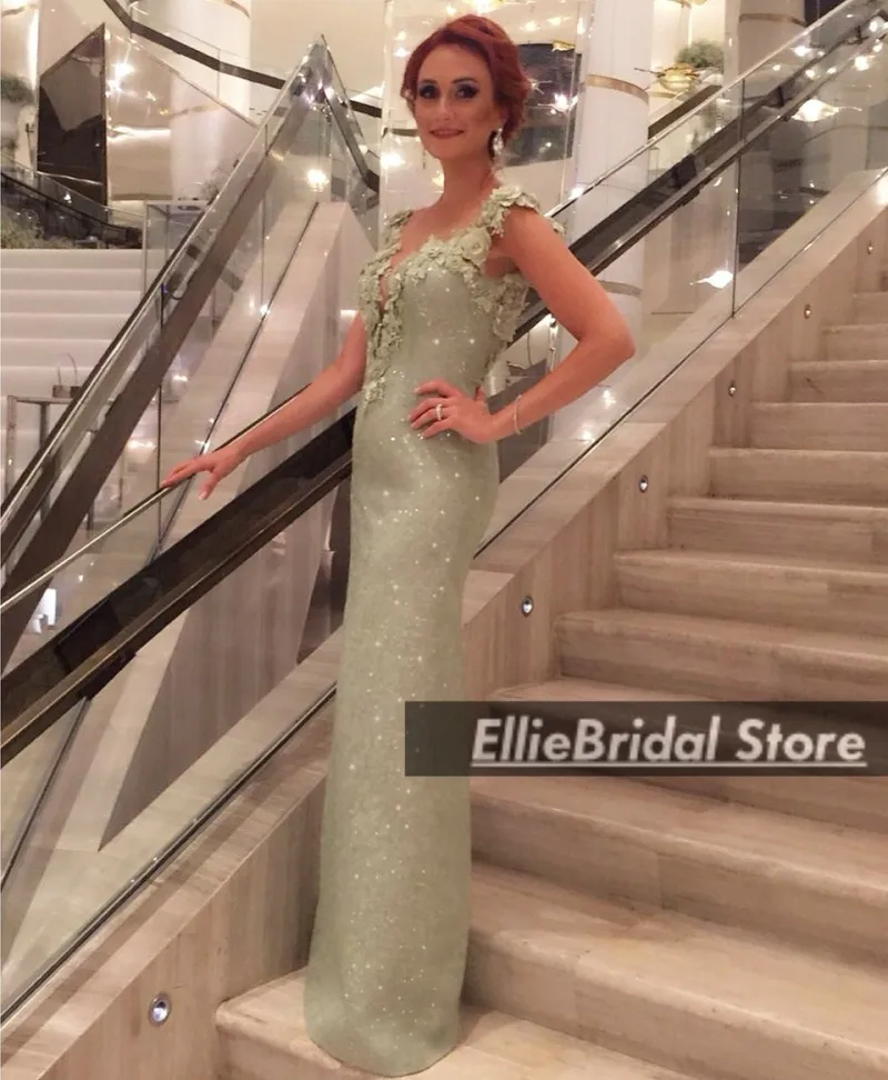 Abiti da sera tubino verde menta Abiti da cerimonia per invitati con applicazioni di fiori Abiti da ballo Abiti per la madre della sposa personalizzati