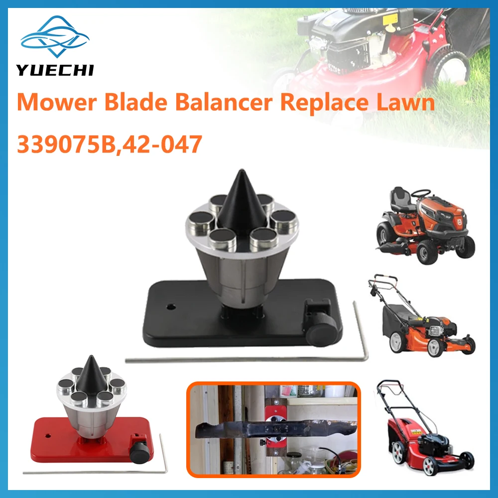 42-047 339075B Lawn Mower Blade Balancer Replace Lawn Mower For Lawnmower Magnetic Wall Mount Blade Balancer Black Red XLB-1132