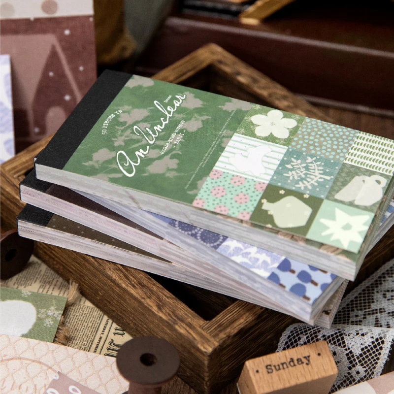 JIANQI 50pcs Retro Creative Material Paper Unclear dreams Material Movement Album Decorate Hand Account DIY Materials Journaling