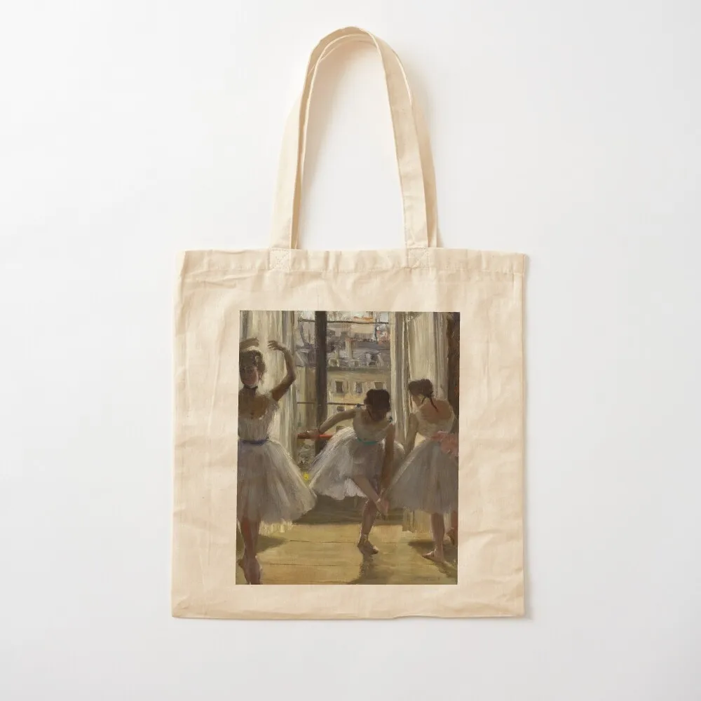 Dancers in an exercise room three dancers by Degas Tote Bag Canvas bag cloth bag woman large size bags tote women
