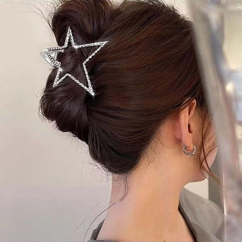 2023 New Trendy Metal Hair Claw Hairgrips Korean Geometric Star Hair Clips Crab Hairpin For Women Girl Hair Accessories Headwear