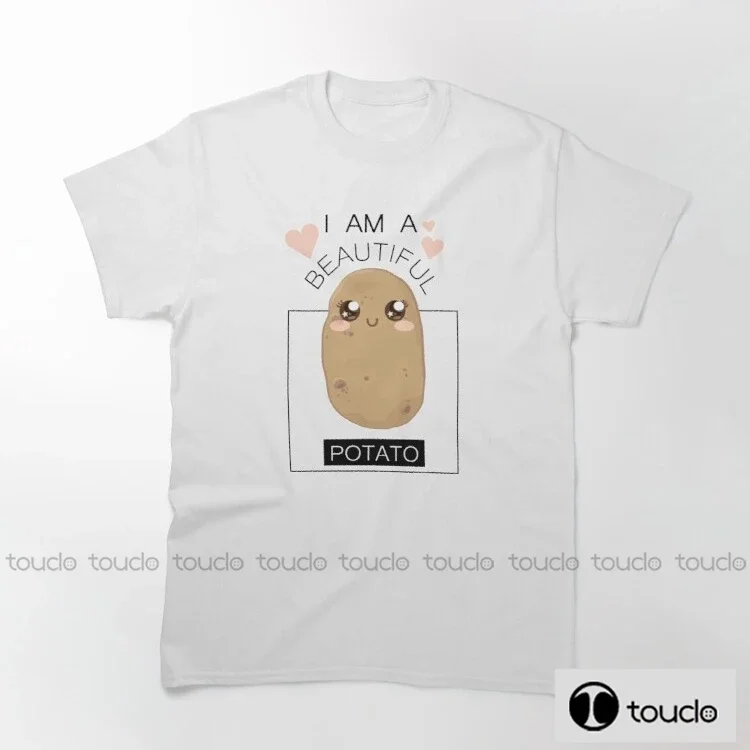 New I Am A Beautiful Potato New Arrived Summer Rock Music Band T-Shirts 100% Cotton Mens Pattern T Shirt Unisex men tshirts