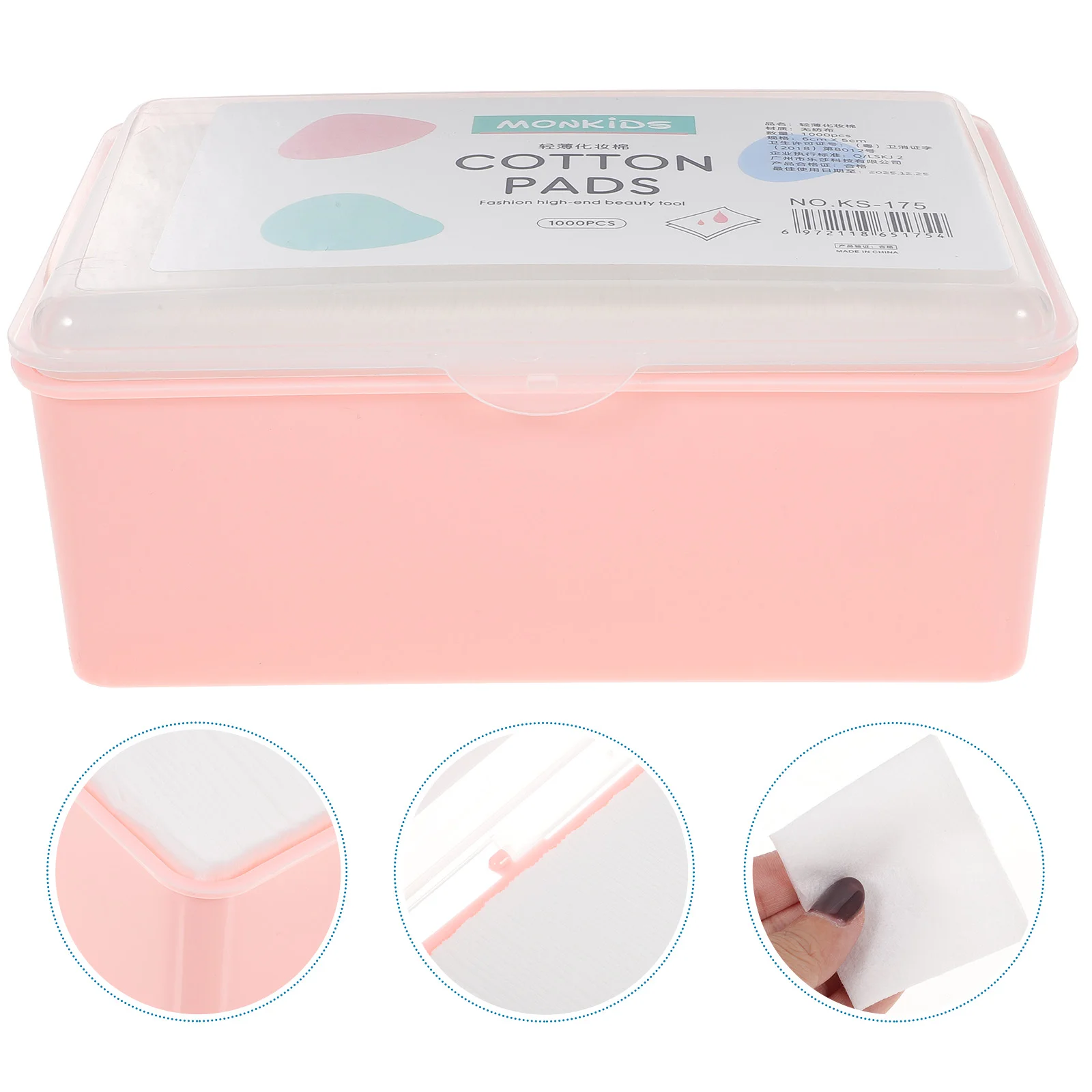 1000 Pcs Cotton Pads Makeup Remover Facial Face Round for Tool Puff Tampons Square Travel