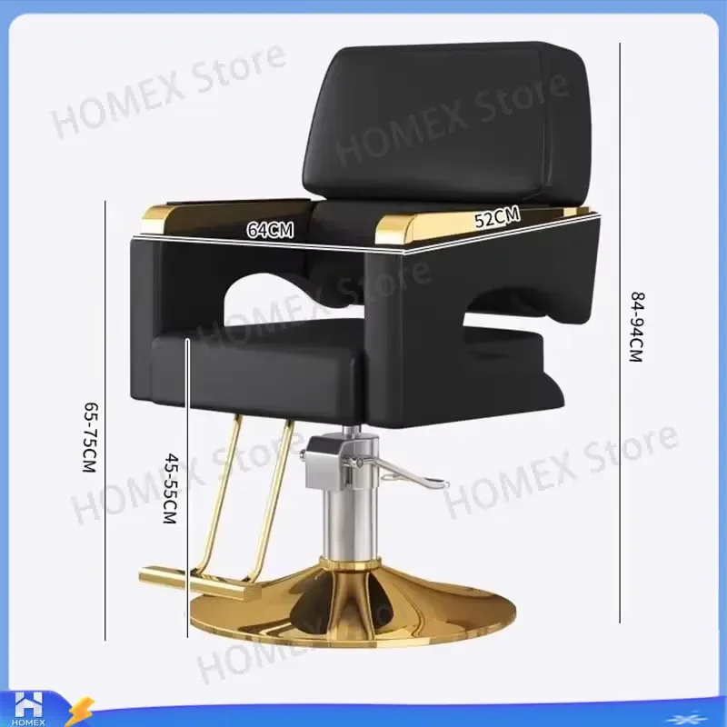 Luxury Barber Chair Hydraulic Swivel Salon Chair Metal Base Comfortable Backrest Hairdressing Furniture for Beauty Shop