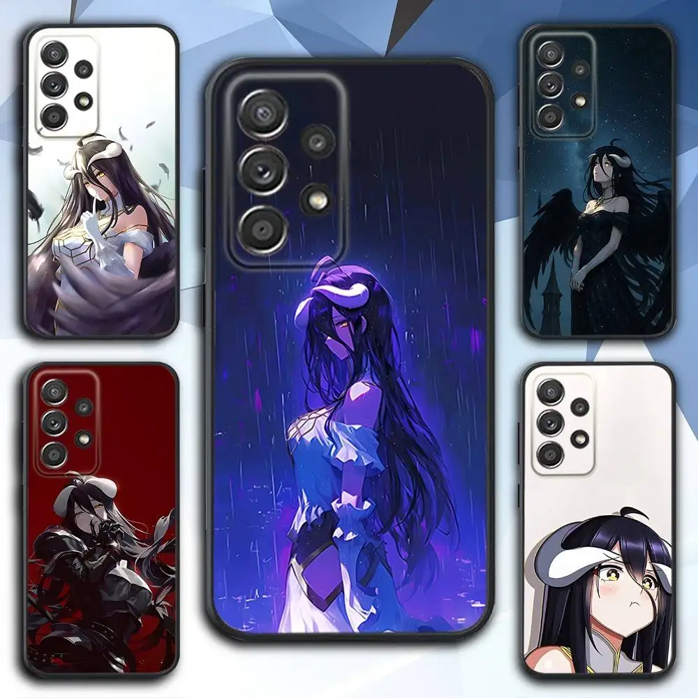 حافظة هاتف O-Overlord Anime A-Albedo لهاتف سامسونج S 25,24,23,22,30,21,10,9,Ultra,Plus,Lite,FE,4,5G حافظة سوداء ناعمة #1