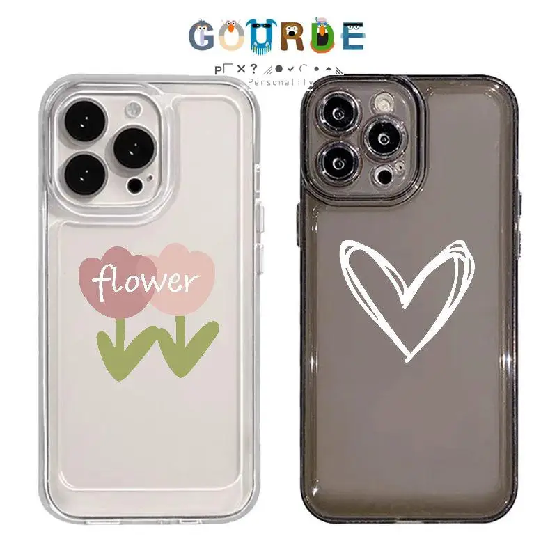 

Gourde Simple Flower Love heart pattern Phone Case for Iphone 16 15 14 12 13 11 Pro Max IP 7 8 Plus Iphon X XS XR Xs Max