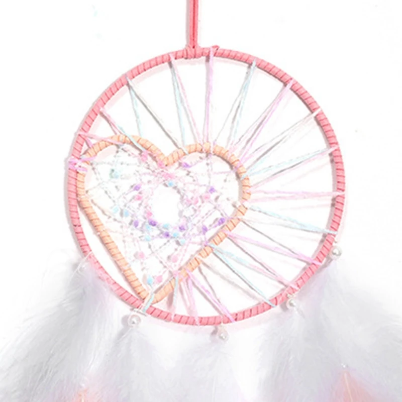 F92B METAL FLORAL HOEP CORAZÓN CORREA MACRAME Rings Catcher Dream MacRame Wall Crafts