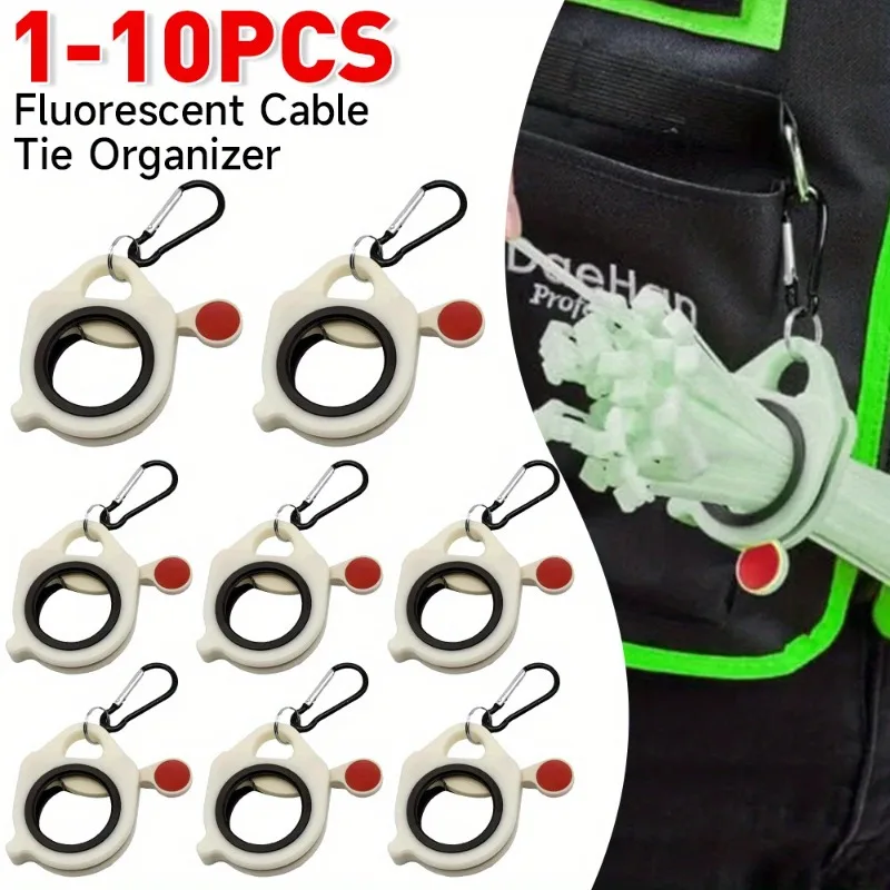 Fluorescent Cable Tie Organizer Storage Cable Tie Holder Portable Cable Tie Storage Tool Electrical Wire Tie Organizer