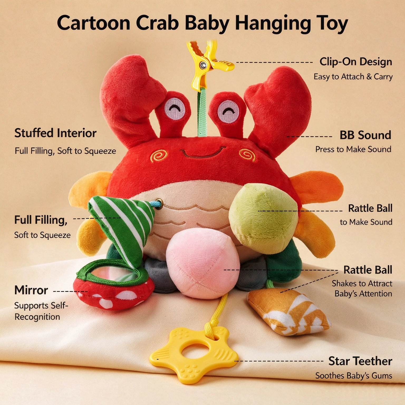 Bed Hanging Drawstring Cheer Toy Bedbell Pendant Can Be Nibbled Drawstring cartoon Pendant