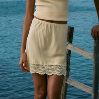 2025 New Fashion Half Slips for Women Underskirt Dress Extender Lace Patchwork Mini Skirt Adjustable Elastic Waist Underskirts