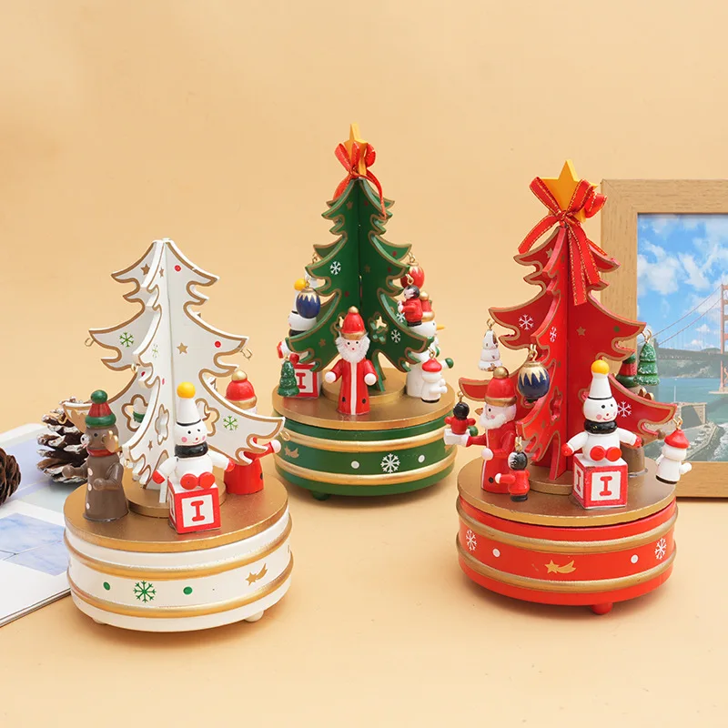 Christmas Carousel Toys Automatic Merry-Go-Round Music Boxes Wedding Party Birthday Gifts Baby Room Decoration Xmas Home Decor