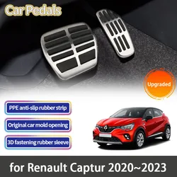Car Foot Pedals for Renault Captur 2023 2022 2021 2020 Accessories Car Gas Fuel Brake Restfoot No Drilling Stainless Steel Pedal