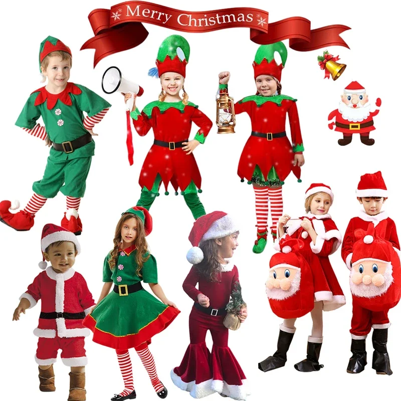 Kids Kerst Santa Claus Pak Topkwaliteit Kerst Kostuum Pak Baby Boy Girl Kids Nieuwjaar Kinder Kleding Set